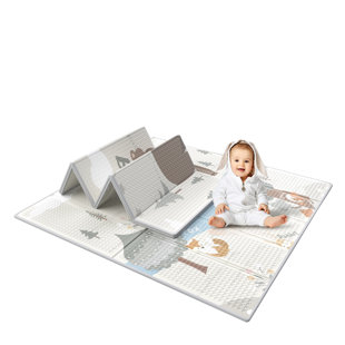 UANLAUO Baby Play Mat, 47"x47" Foldable & Reversable Play Mat, 0.4" Thick Waterproof Foam Play Mat