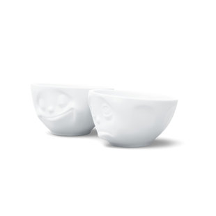 FIFTYEIGHT PRODUCTS US Medium Bowl Set No. 2, Happy & Oh Please Face