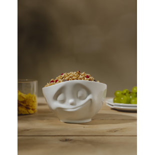 FIFTYEIGHT PRODUCTS US Dining Bowl Happy Face 16oz Porcelain White