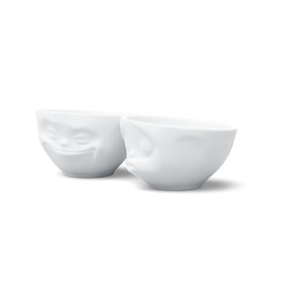 FIFTYEIGHT PRODUCTS US Medium Bowl Set No. 1, Grinning & Kissing Face