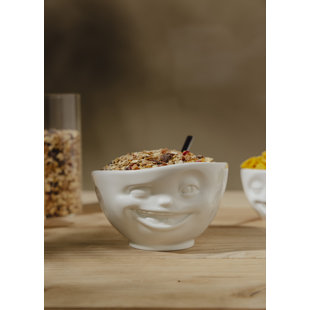 FIFTYEIGHT PRODUCTS US Dining Bowl Winking Face 16oz Porcelain White