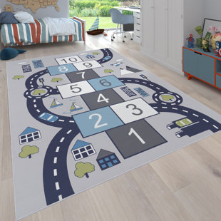 ZOOMIE KIDS Lindemann Flatweave Grey Rug
