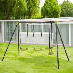 AFIA PREMIUM COLLECTION Outdoor Playground Metal Three Seat Swing Set