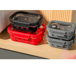 Genicook Borosilicate Glass 4 Container Food Storage Set