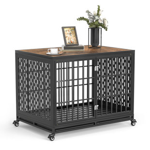 TUCKER MURPHY PET™ Brynson Heavy Duty Furniture Dog Crate, Decorative Pet House Wooden Cage Kennel