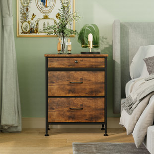 MERCER41 Pinardi Nightstand with 3 Drawers, White Dresser for Bedroom, Dorm, Kids, Closet Organizer, White