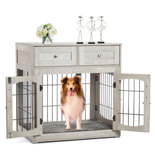 TUCKER MURPHY PET™ 3-Doors Dog Crate Furniture With 2 Drawers