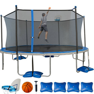 Sportspower TruJump 15' Round Trampoline with Safety Enclosure & Water Anchor System