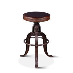 WILLISTON FORGE Upholstered Adjustable Height Counter Stool with Metal Frame
