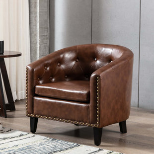 STEELSIDE™ Pim Faux Leather Barrel Chair