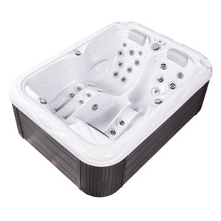 Bueno Spa 240 Volt 3 Person - Person 37 - Jet Acrylic Rectangle Hot Tub with Ozonator in Gray