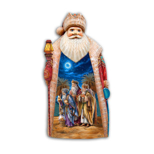 G DEBREKHT Christmas Figurine in Red/Brown/Blue/White
