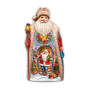 G DEBREKHT Christmas Figurine in Red/Brown/Blue/Green