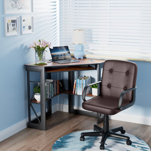 WILLISTON FORGE Lambrecht 2 Piece Triangle Computer Desk Office Set with Chair
