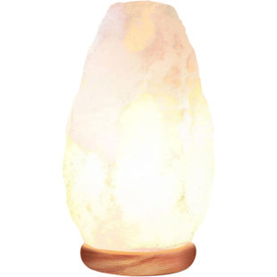 DAKOTA FIELDS Bartley HG White Salt Crystal Lamp with Neem Wooden Base 5-7 lbs.