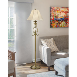 MEDALLION LIGHTING Revere 59" Satin Antique Brass Floor Lamp