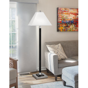 MEDALLION LIGHTING 59'' Brushed Steel/Black Ebony Traditional Floor Lamp Set (Set of 2)