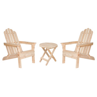 SHINE COMPANY INC. Lito Solid Wood Folding Adirondack Chair with Table