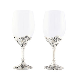 ARTHUR COURT DESIGNS 8oz. Crystal White Wine Glass Set (Set of 2)
