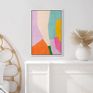 IDEA4WALL Abstract Vibrant Color Blocks " Polygon Collage Abstract Geometric Graffiti & Street Art Modern Multicolor Minimalism "
