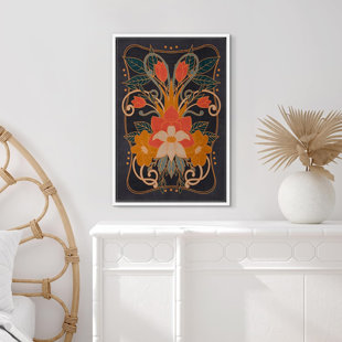 IDEA4WALL Abstract Botanical " Art Deco 1920s Flower Tapestry Floral Botanical Print Modern Multicolor "