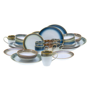 CREATABLE Cascade 8 Piece Stoneware Dinnerware Set - Service for 2