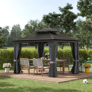 OUTSUNNY 12" Ft. x 10" Ft. Metal Patio Gazebo