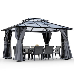 EGEIROS LIFE 12 Ft. W x 10 Ft. D Aluminum Patio Gazebo