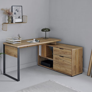 MERCURY ROW Apogee 150cm W L-Shaped Writing Desk with and Cabinet