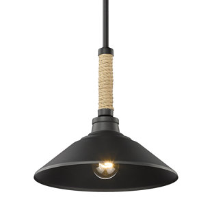 BREAKWATER BAY Chiyoda 1 - Light Natural Black Cone Pendant