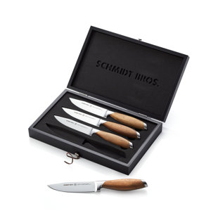 SCHMIDT BROTHERS CUTLERY Schmidt Brothers™ Cutlery Bonded Teak 4-Piece Jumbo Steak Knife Set