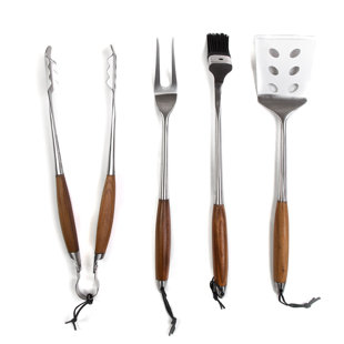 SCHMIDT BROTHERS CUTLERY Schmidt Brothers™ Cutlery Bonded Teak 4-Piece Grill Set