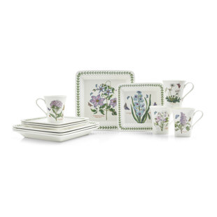 Portmeirion Botanic Garden 12-Pc Dinner Set Sq Shape