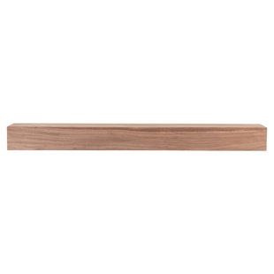 Modern Ember Walnut Creek Fireplace Mantel Shelf - 9" Depth, Close-Grain Details - Real Walnut Wood