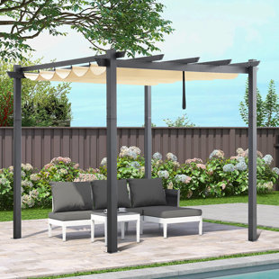 PEAK HOME FURNISHINGS 10 Ft. W X 10 Ft. D Aluminum Pergola with Canopy