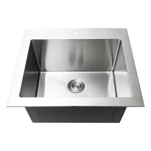 KBFmore KLA01/23/30 Single Bowl Undermount or Topmount Stainless Steel Laundry Utility Sink + Drain