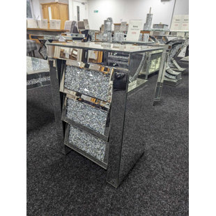 MODERNHOMESSTORE Nova 3 Drawer Mirrored Bedside Table