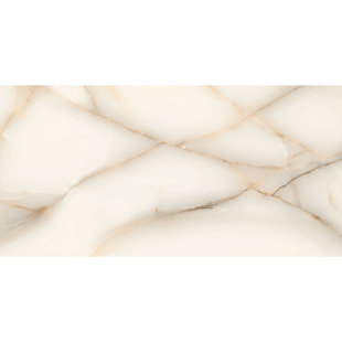 MALAKAN INC. Onix Crema 24" X 48" Porcelain Marble Look Wall & Floor Matt Tile