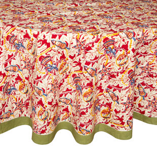 COULEUR NATURE Noel Red/Green/Orange Tablecloth - Round
