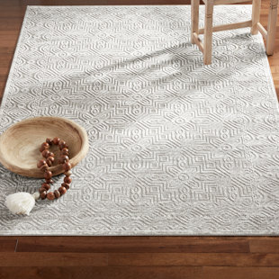 TOWN & COUNTRY LIVING TOWN & COUNTRY LUXE Maya Medallion Tile Neutral Indoor Area Rug with High-Low Texture, Gray