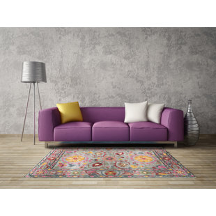 EORC Durable & Stylish Hand-Tufted Multi-Color Traditional Rectangular Wool Floral Suzani Area Rugs