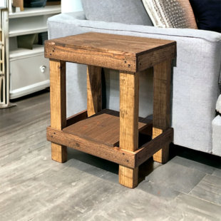 DEL HUTSON DESIGNS Solid Wood End Table with Storage