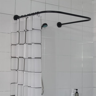 MOOJ D-Shaped Drill / Screw Shower Curtain Rod