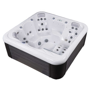 BUENO SPA New York 6 - Person 49 - Jet Acrylic Square Hot Tub with Ozonator in White