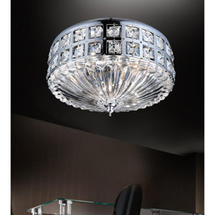CWI LIGHTING Bloome 4 - Light 13" Unique/Statement Drum Flush Mount