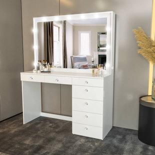 BOAHAUS LLC Diana Dressing Lighted Vanity with Mirror
