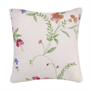 LAUREL AND MAYFAIR Marinella Floral Cotton Reversible Throw Pillow