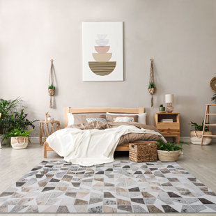 DECOMALL Coronado Modern Geometric Machine Washable And Foldable Rugs Brown/White