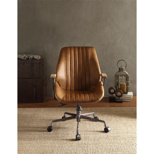 WENDEWAY Genuine Leather Office, Swivel Computer, Ergonomic Task Chair