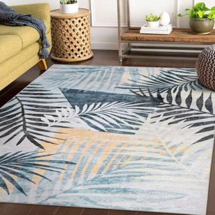 DECOMALL Jasmine Modern Floral Washable and Foldable Area Rugs Multicolor